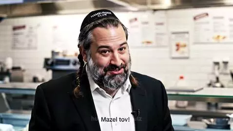A Rabbi Promoting The Comedy Game Show, The Hamburger Club by sproutz