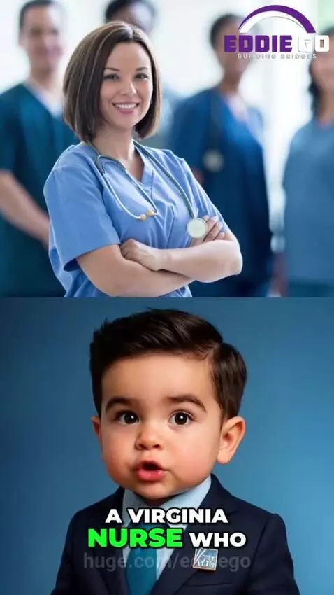 Split screen showing a nurse contrasted with a villain, syringes, and VCU Health logo.