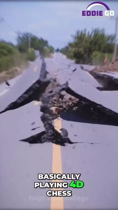 Animation showing five tectonic plates meeting at the Mendocino Triple Junction in California.