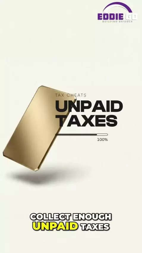 Baby in a suit with graphics highlighting IRS tax issues and alleged hypocrisy.