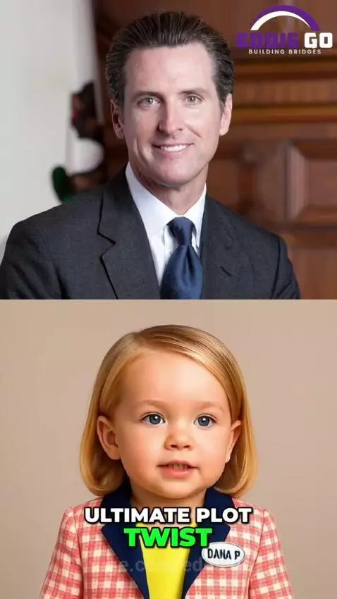 Toddler avatar discussing wildfires and lawsuits, with fire and gavel icons.