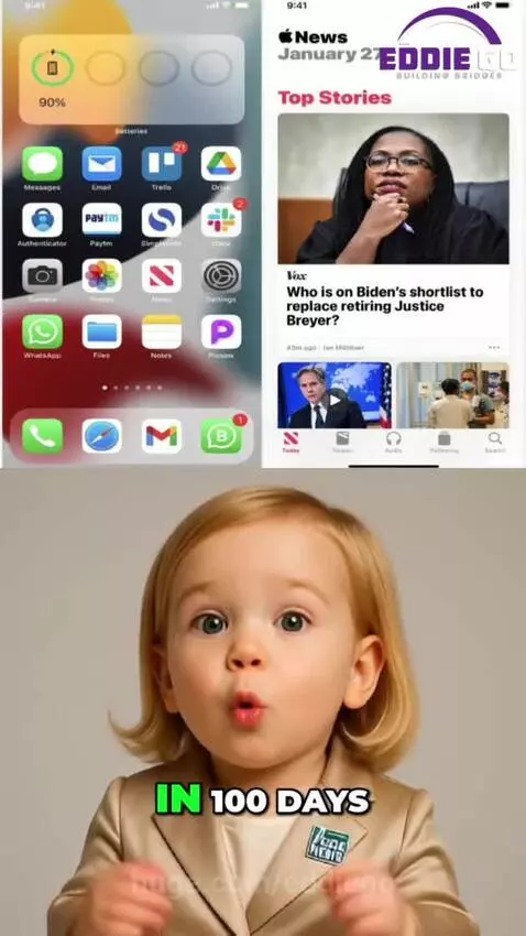 Baby in a business suit representing Apple News, with a graphic showing a severe lack of conservative articles.