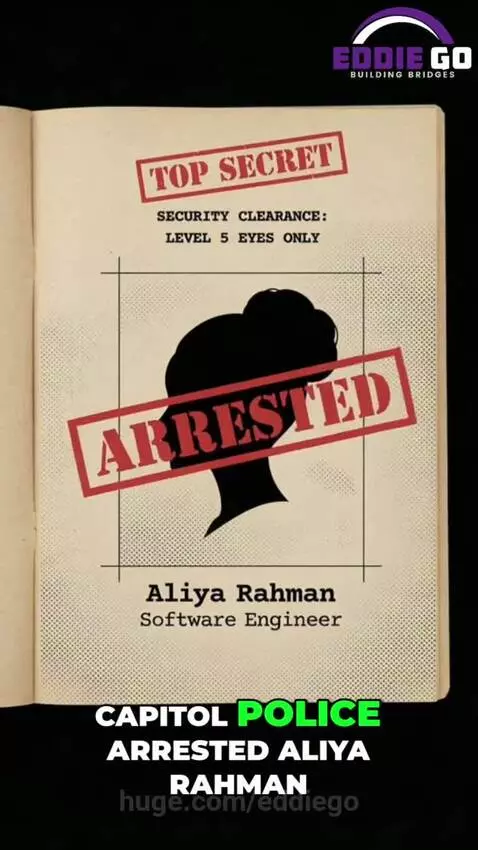 Baby in a suit pointing at a screen showing Ilhan Omar's guest being escorted away by police.