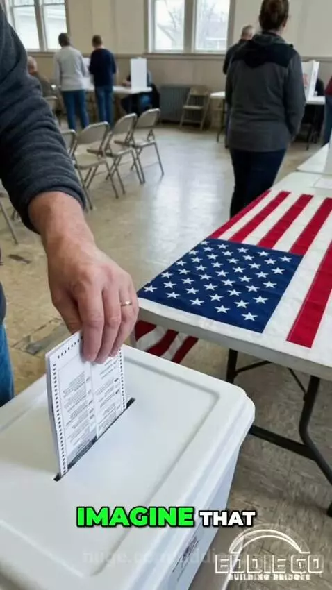 Baby in a suit looking serious, man panicking in an office, animated graphics discussing voter rolls.