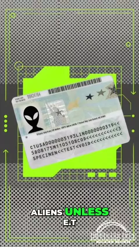 Baby in a suit points to a screen showing 'aliens.gov' with an alien emoji and 'Top Secret' folder.