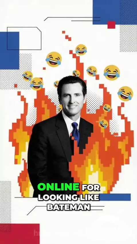 Gavin Newsom compared to Patrick Bateman with slicked hair and suit, memes shown.