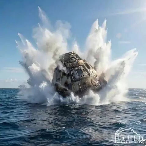 Eddie Go in a NASA control room explaining the Artemis II spacecraft re-entry with animated visuals.