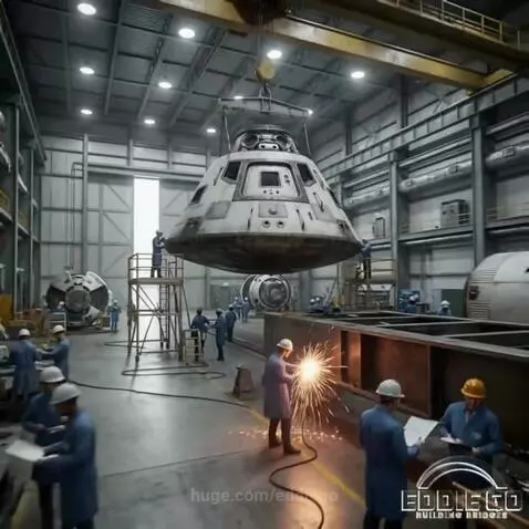 Eddie Go in a NASA control room explaining the Artemis II spacecraft re-entry with animated visuals.