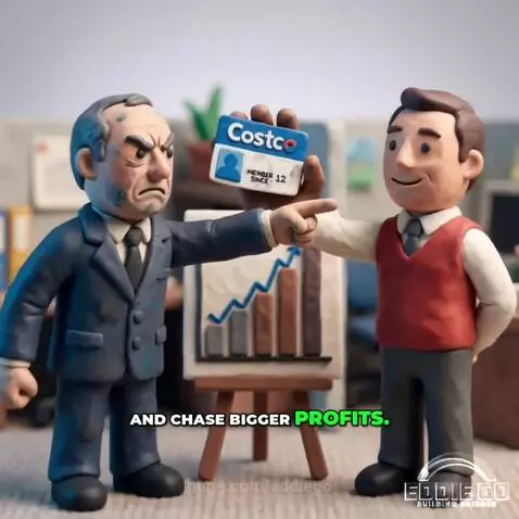 Claymation illustration of a Costco manager refusing to raise prices, symbolizing customer loyalty over profit.