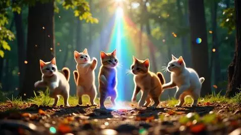 Prisms dancing with cats having a dance by gingin