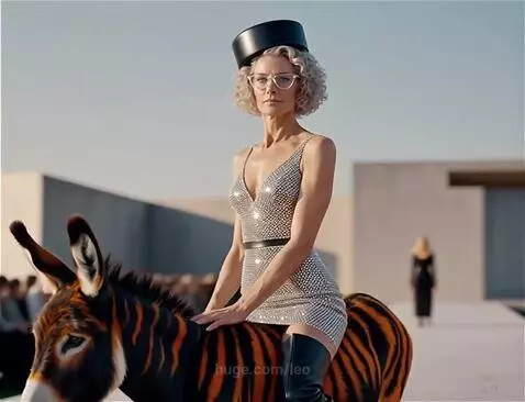 Зинаида и ее ослик на показе моды by leo