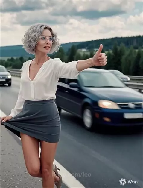 Зина голосует на трассе by leo