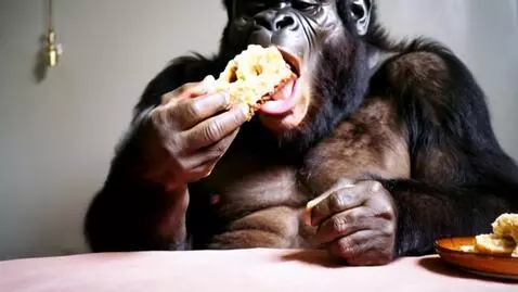 Gorilla eating cake by karan