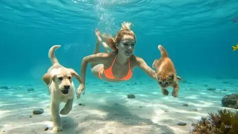 under water exploration with the pets by markedcharacteristic