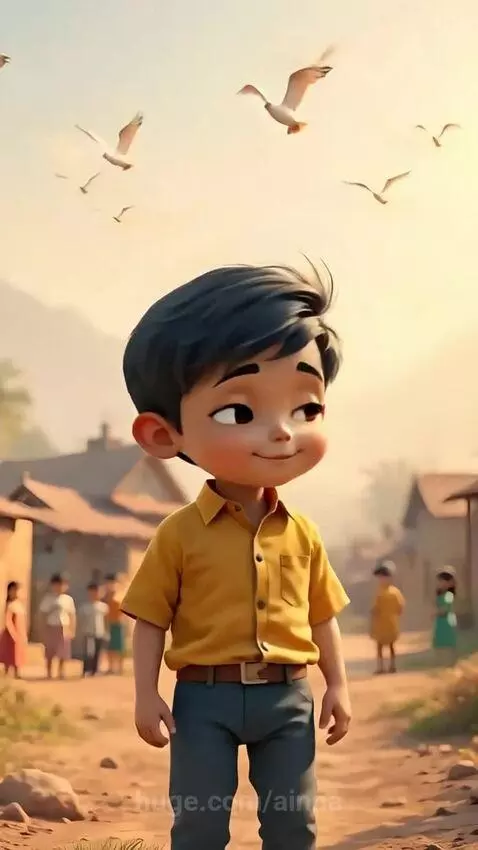 Cinematic 3D animation, village, birds flying, Chinnu lookin... by ainna