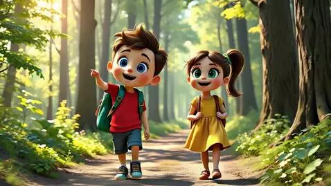 Joyful Forest Entry – A boy and girl step into the forest wi... by ainna