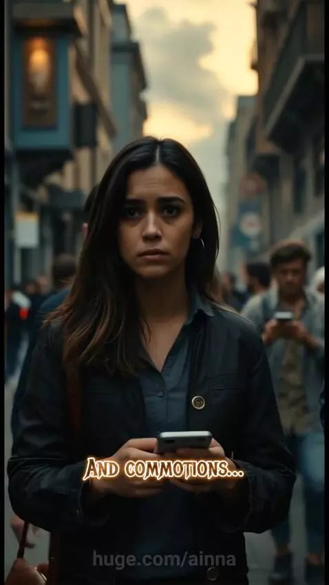 City at dusk with explosions and smoke, transitioning to a sunset over mountains with Bible verse text.