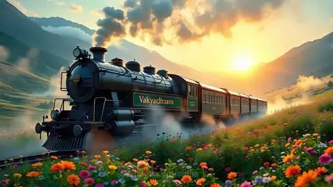 The train engine has the word “Vakyadharam” engraved in eleg... by ainna
