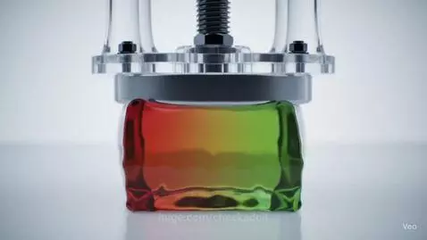 Hydraulic press squishing a jelly cube. by checkadoit