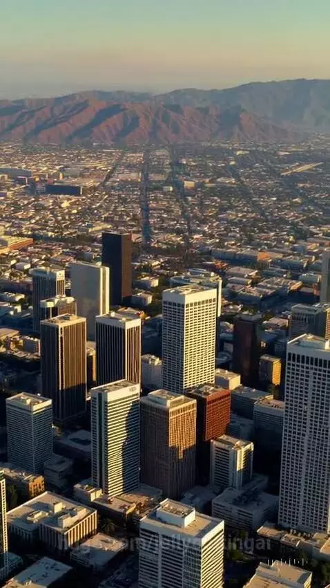 Beautiful skyline view of LA by jellycuttingai