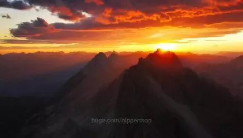 Sunset on mountain by nipperman