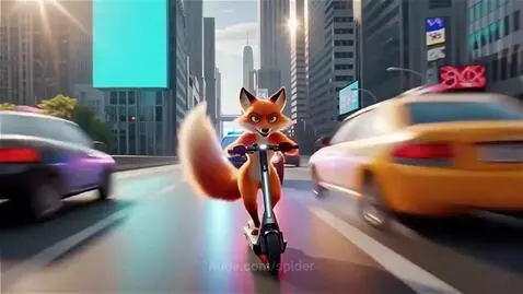 Police chase for the fox by spider