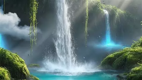tropical waterfall by spider