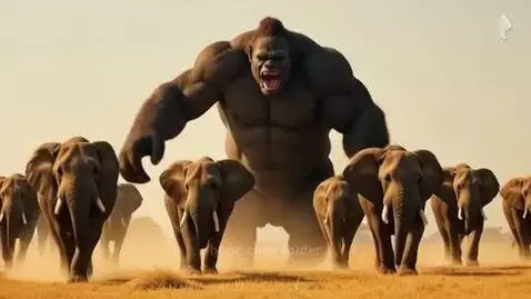 King Kong and the African Elephants Go to Battle by spider