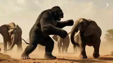 Battle: King Kong vs African Elephant by spider