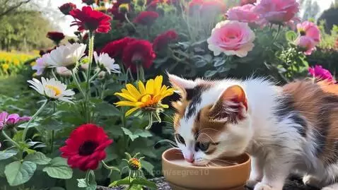 Cute kitten having a drink by segree10