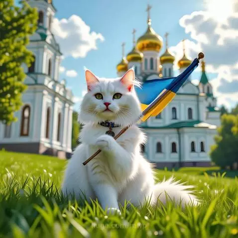 Кот машет флагом by mwp