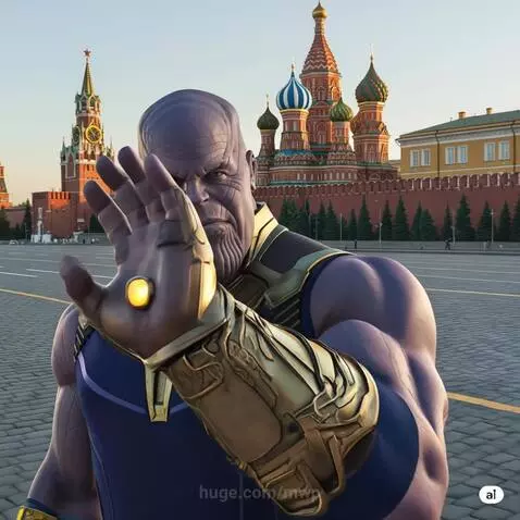 Thanos crumbles the Kremlin to dust. by mwp