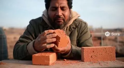 Man eating bricks by digitallasuna