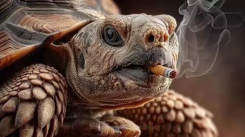 Turtle having a smoke by kazi5isalive