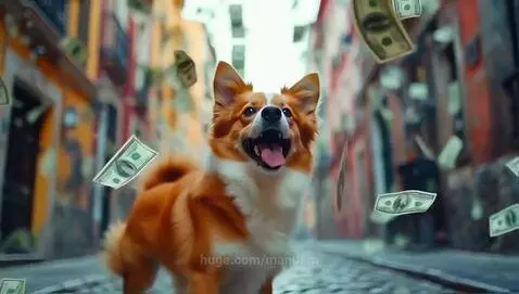 Dog with money by mandem