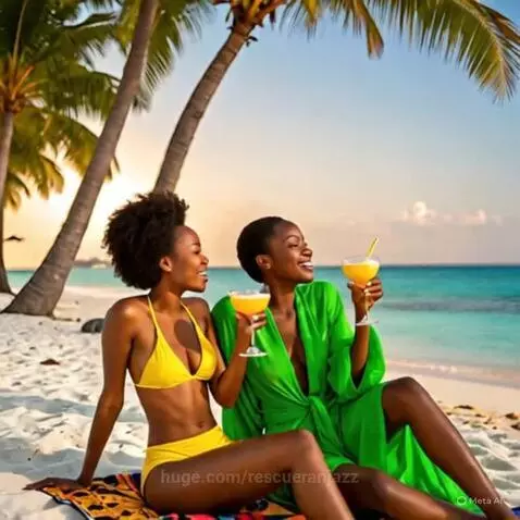 Two Black Beautiful Female Models on a Beach Photoshoot by rescueranjazz