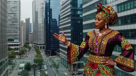 A glamorous sexy Nigerian lady wearing native attire casuall... by rescueranjazz