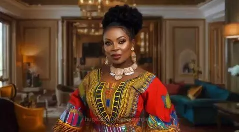 A glamorous sexy Nigerian lady wearing native attire casuall... by rescueranjazz