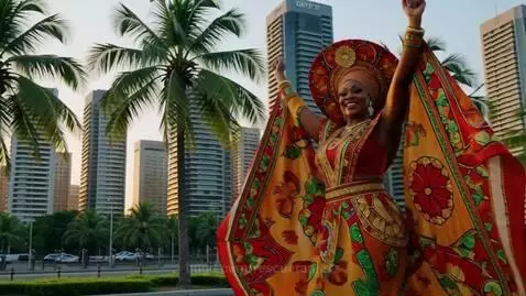 A glamorous sexy Nigerian lady wearing native attire casuall... by rescueranjazz