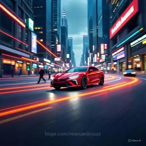 Fast car on the Street of Grand Rapids Michigan by rescueranjazz
