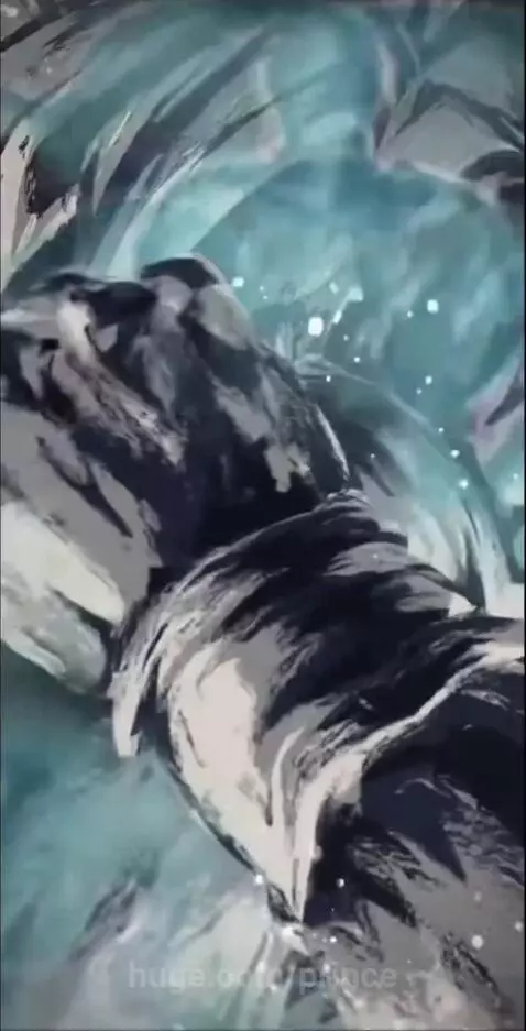 Goku in Super Saiyan Blue form, surrounded by a red and blue aura, powering up for an attack.