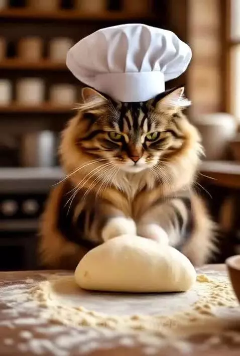 Cute cat making something 😄😄 by naughty96