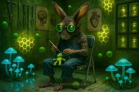 Rat knitting Voodoo Doll by blackrattus