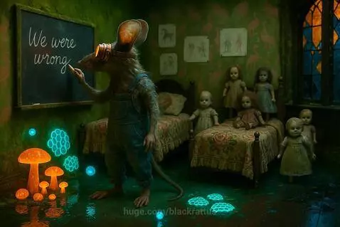 Victorian dolls and Teacher Rat by blackrattus