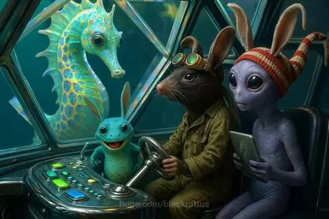 Submariners meet Seahorse Friend by blackrattus