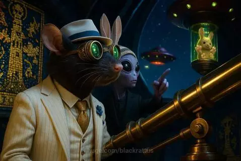 UFOs Stealing Bunnies by blackrattus