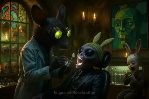 Dr. Rat Plays Dentist by blackrattus