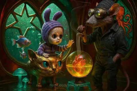 Dr. Rat gives Dolly a Heart by blackrattus