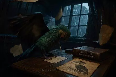Pirate's Parrot on the stormy seas by blackrattus