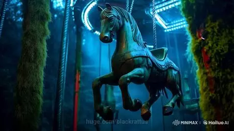 Haunted carousel horse by blackrattus
